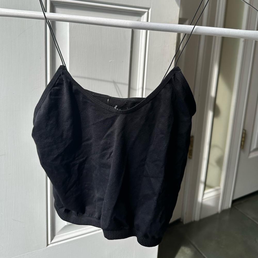M/L Spaghetti Strap Black Tank Top - Free People